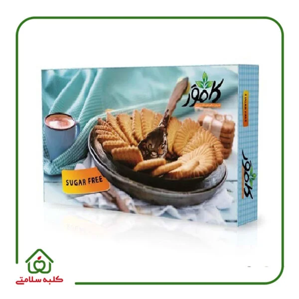 عکسی از بیسکویت طعم دار وانیلی بدون شکر و رژیمی کامور