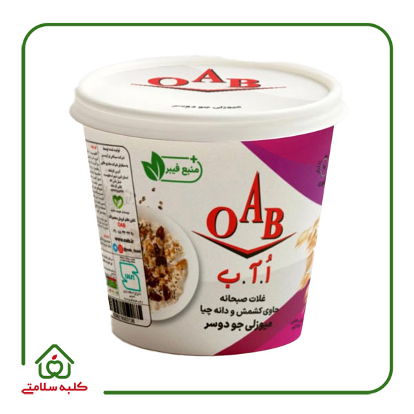 میوزلی جو دوسر با کشمش ۵۵ گرمی OAB